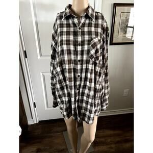 Brown plaid button up Carhartt shirt flannel